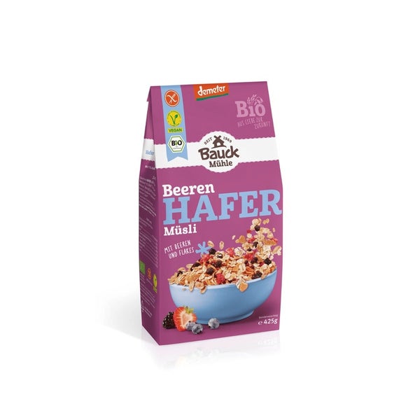 Bauck Mühle Hafer Müsli Beeren Demeter glutenfrei Bio
