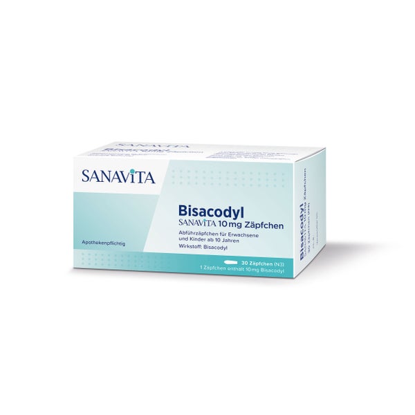 Bisacodyl Sanavita 10 mg Zäpfchen 30 St