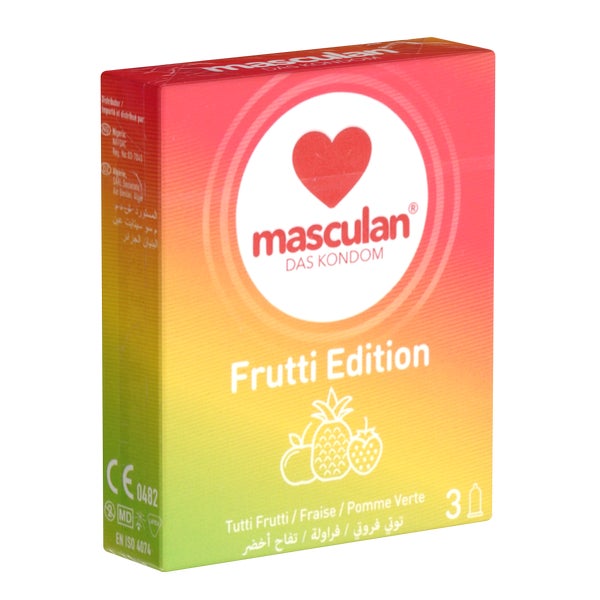 «Frutti Edition»; bunt, fruchtig, 53 mm, befeuchtet 3 Stück (3 Kondome) 3 St