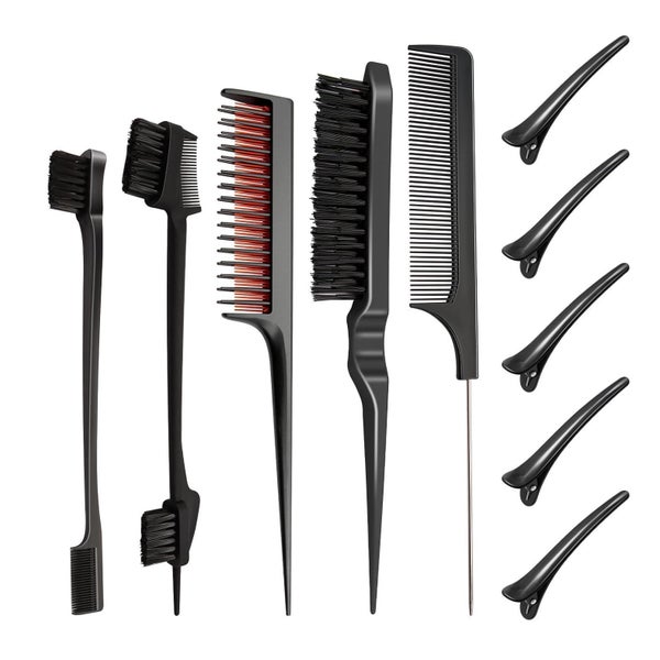 Scettar 5 Stück Sleek Bun Bürste Set mit Clips für Friseurin 1 St