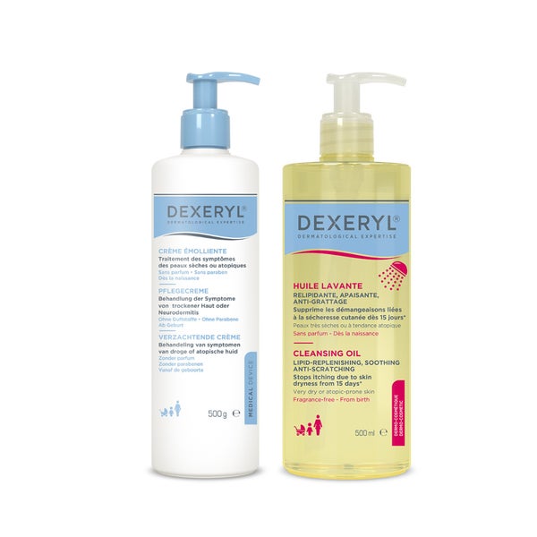 Dexeryl Pflegecreme + Reinigungsöl Set 500 g