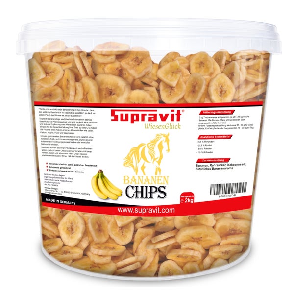 Supravit Bananenchips 2kg Eimer Pferdeleckerli 2 kg