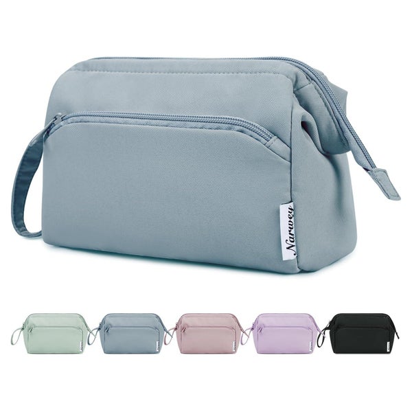 Kulturtasche Damen Kulturbeutel Kosmetiktasche Graublau A-gr 1 St