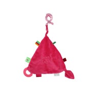 Label-Label Dreieck Knistertuch / Rascheltuch / Babyspielzeug mit Etiketten, Beißring + Klammer 1 St