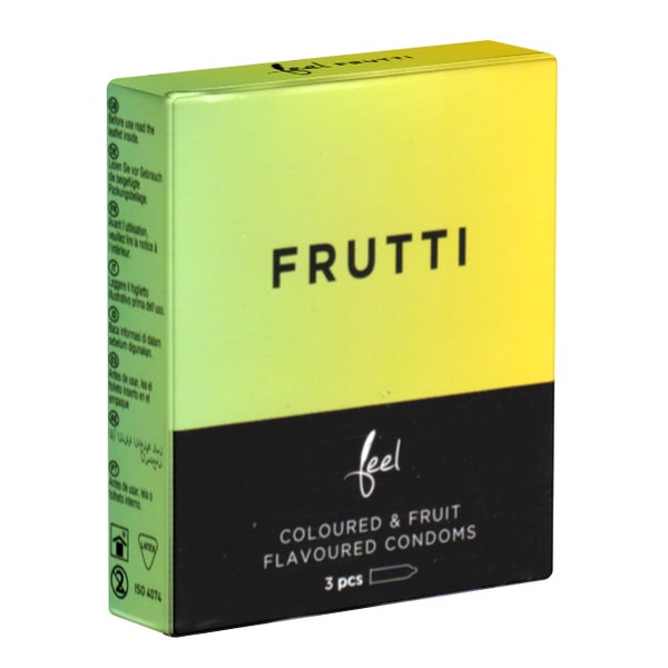 „Frutti“ Kondome – 3 aromatisierte Latexkondome in 3 Aromen (3 Kondome) 3 St