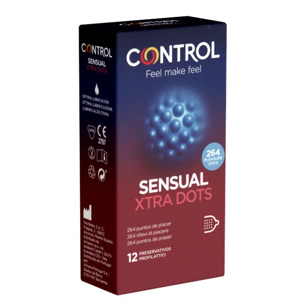 Sensual Xtra Dots – 12 Noppenkondome, 53 mm Breite (12 Kondome) 12 St