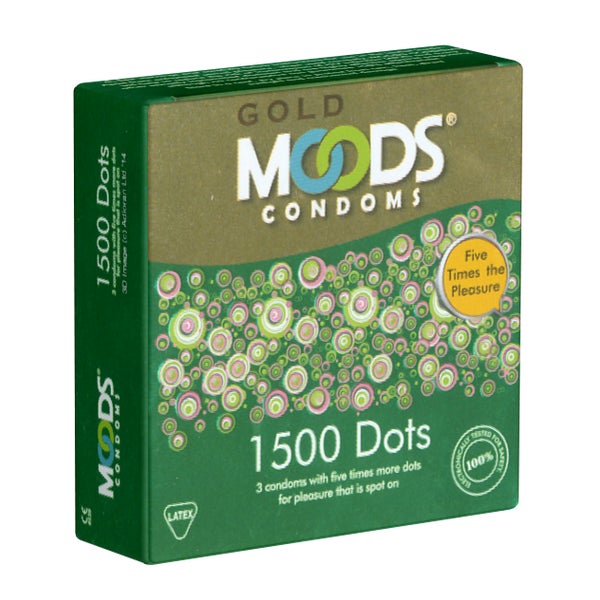 GOLD «1500 Dots Condoms» prickelnde Kondome mit Noppen (3 Kondome) 3 St