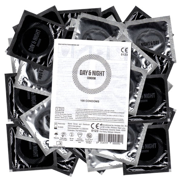 «Day & Night 24/7» 100 transparente Kondome (100 Kondome) 100 St