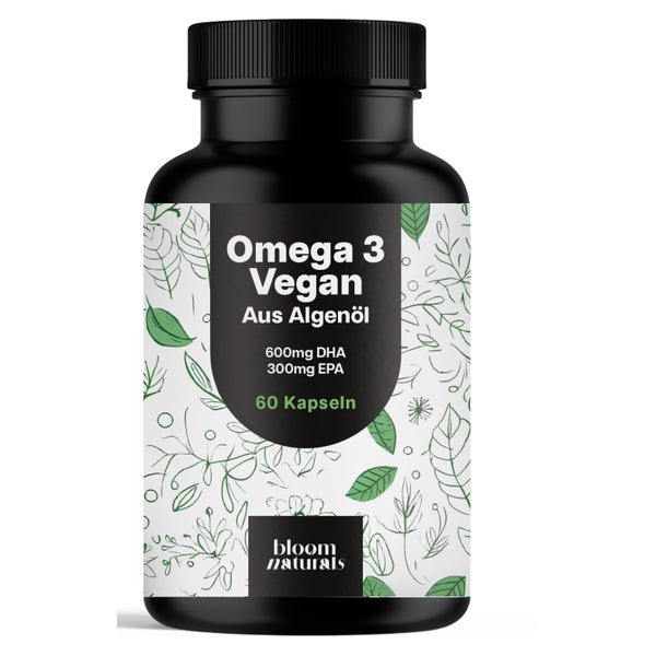 Omega 3 Hochdosiert Vegan - 60 Kapseln - Bloom Naturals 60 St