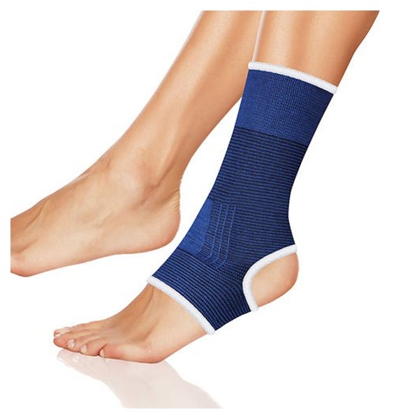 Lifemed Elastische Sportbandage blau "Fußgelenkschutz", Gr. S 12 St