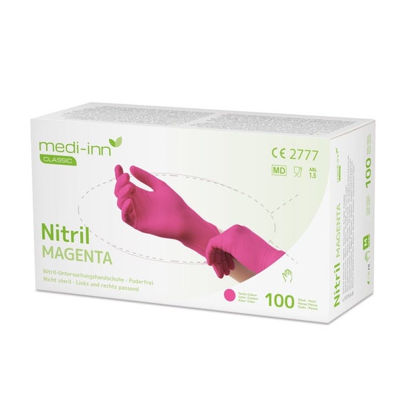 Medi-inn Classic U.hands.nitril Pf L Magenta 100 St