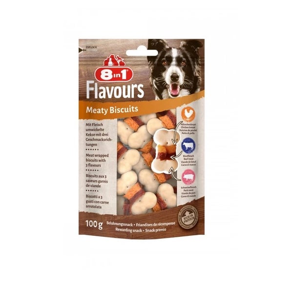 8IN1 Hundeleckerli Flavours Meaty Biscuits 0,1 kg
