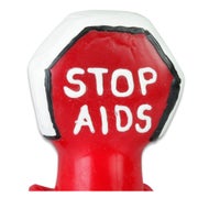 Scherzkondom «Stop AIDS» – handbemaltes Statement-Motiv (1 Stück) 1 St
