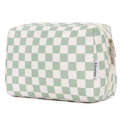 Kosmetiktasche Damen Schminktasche Kulturbeutel Gitter Minzg 1 St