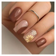 Press On Nails 24 Stück Herbstblumen DIY Maniküre Set Design 1 St