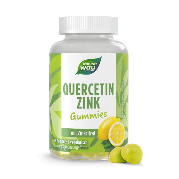 Quercetin Zink Gummies I 125 mg Quercetin I Zitronen-Geschmack I vegetarisch I 60 Stk 60 St