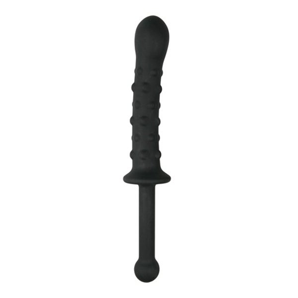 «The Handler» schwarzer Noppen-Dildo mit Handgriff (1 Stück) 1 St