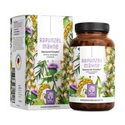 Haarwurzel Komplex aus Hirse, Gerstengras & Rosmarin vereint mit Aminosäuren, Biotin, Selen, Molybdän, Vitamin B6 & B5  - RAPUNZELMÄHNE - 120 vegane Kapseln - NATURTREU® 120 St