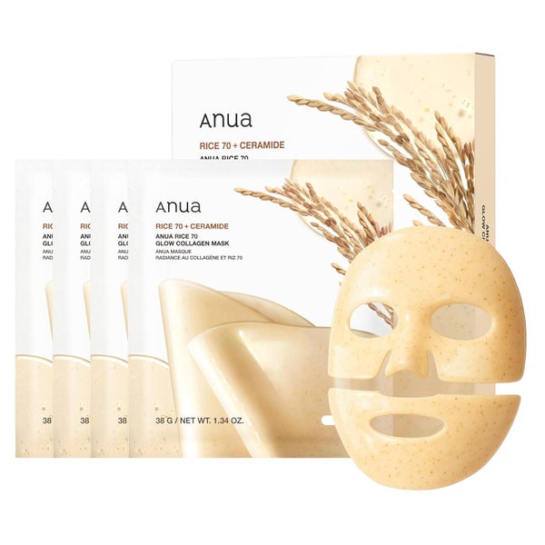 Anua Rice 70 Glow Collagen Mask 4 St