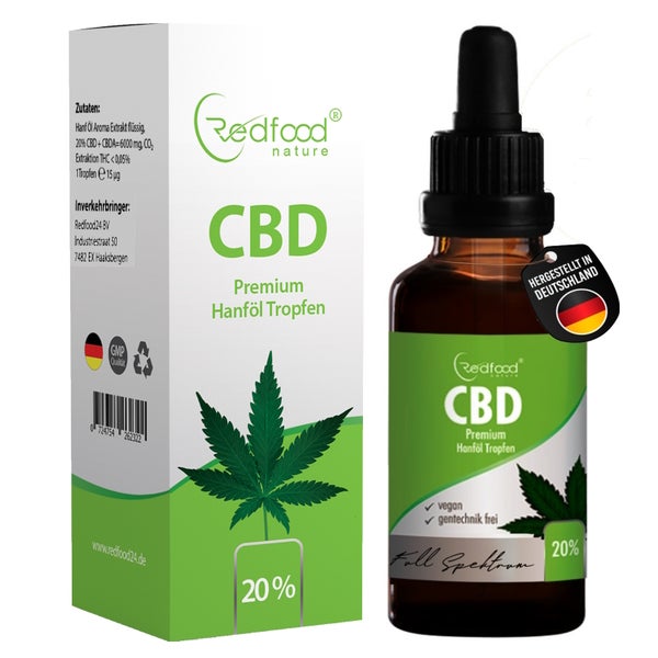 CBD ÖL 20 % Vollspektrum Hanf Öl (6000mg) 30 ml