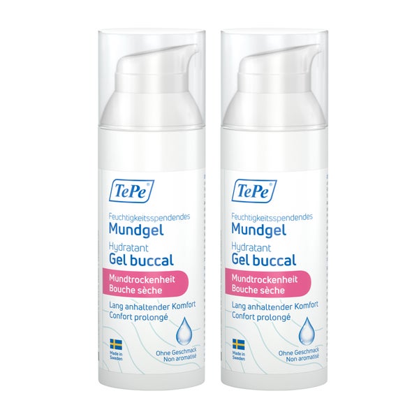 TePe Feuchtigkeitsspendendes Mundgel, ohne Geschmacksstoffe 2x50 ml