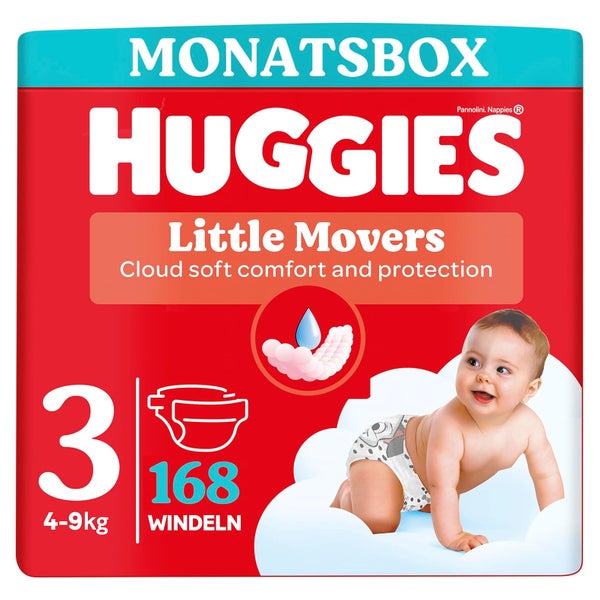 Huggies Baby-Windeln Little Movers Baby Gr.3, 168 Windeln 168 St