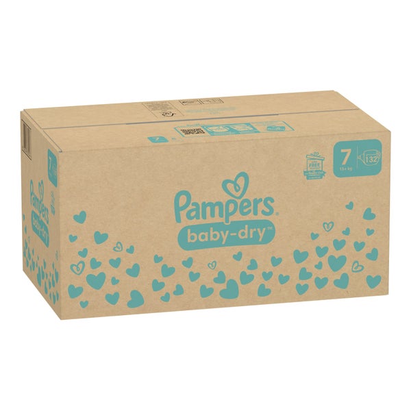 Pampers Baby Dry Windeln Größe 7 Extra Large, ab 15 kg – extra Trockenheitslage 132 St