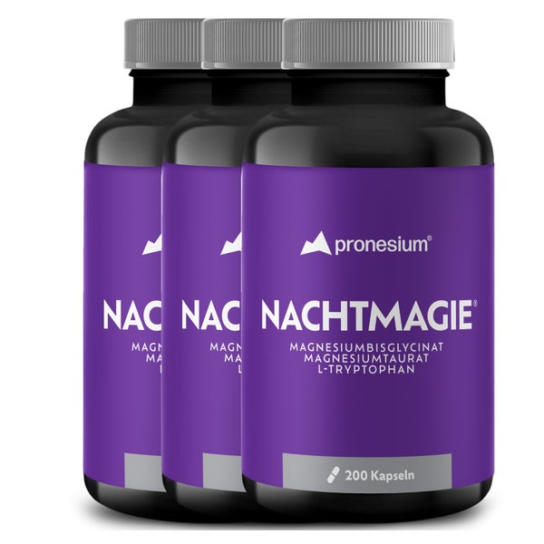 NACHTMAGIE® Magnesiumbisglycinat, Magnesiumtaurat, L-Tryptophan 3x200 St