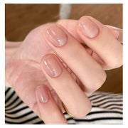 Kunstnägel Press Nails Kurz Square Nude Glossy Nagelkleber N 1 St