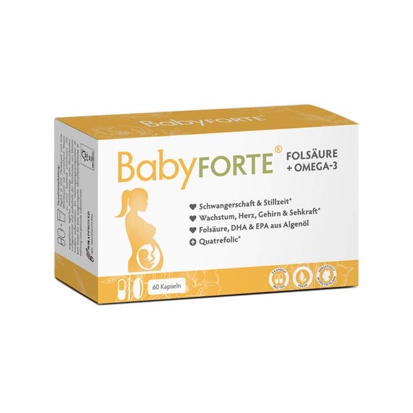 BabyFORTE Folsäure + Omega-3 - Schwangerschaftsvitamine 60 St