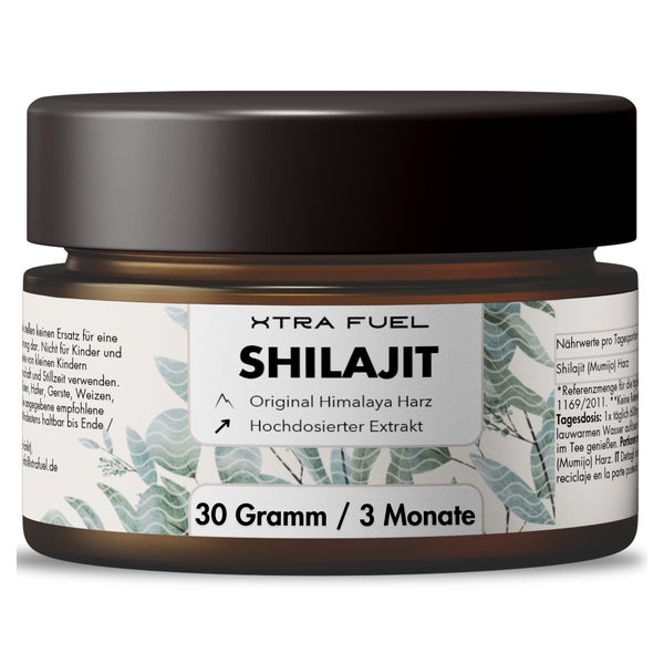 Shilajit original kaufen von XTRA FUEL | 30 Gr reines Himalaya Shilajit Gold mit über 50% Fulvinsäure und Huminsäure - Mumijo Shilajit mit verifizierten Erfahrungen - in Deutschland geprüft - 30 Gr 30 g