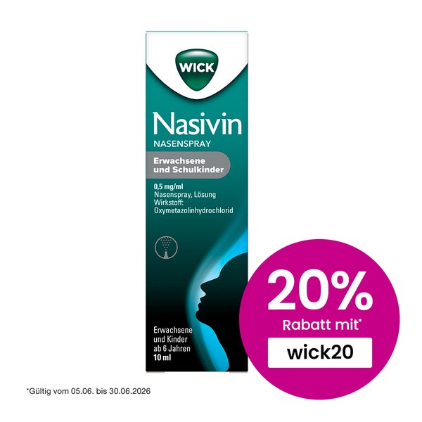 Wick Nasivin Nasenspray Erw./schulkinder 0,5 Mg/ml 10 ml