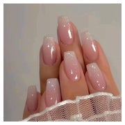 Nagelspitze 24 aufklebbar kurze quadratische French rosa Bal 1 St