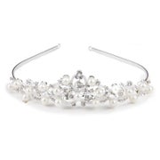 Silber Kristall Perle Diadem Hochzeit Braut Haarband 1 St