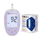 FORA 6 Connect Blutzuckermessgerät – Special Edition (Lila) – mg/dl + 100 Teststreifen 1 St