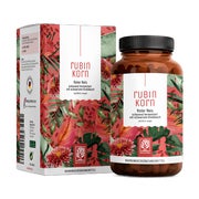 Roter Reis schonend fermentiert mit schwarzem Knoblauch und Cholin - RUBINKORN - 120 vegane Kapseln - NATURTREU® 120 St