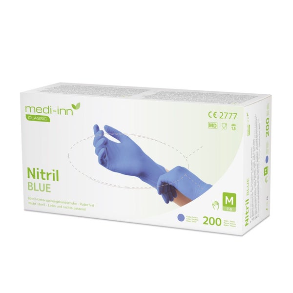 Medi-Inn Nitril blue Einmalhandschuhe Big Box, blau, puderfrei, 200er Pack, Gr. M 2000 St
