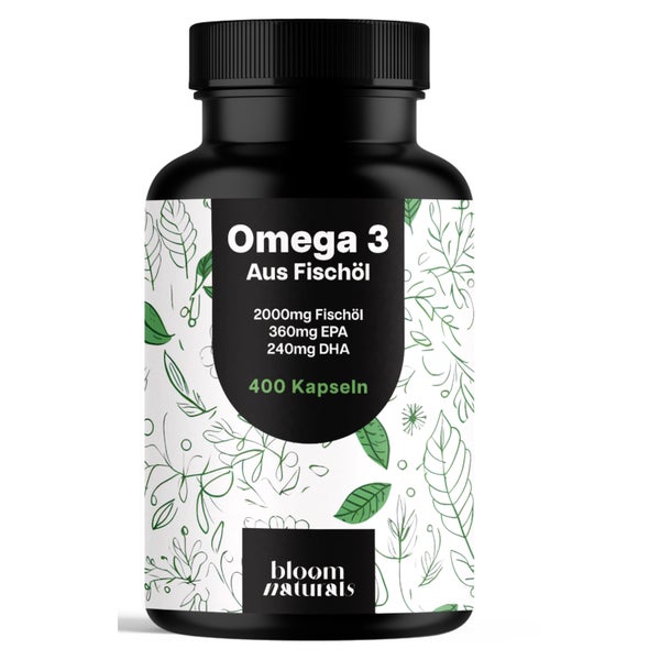 Omega 3 Kapseln - 400 Kapseln - Bloom Naturals 400 St