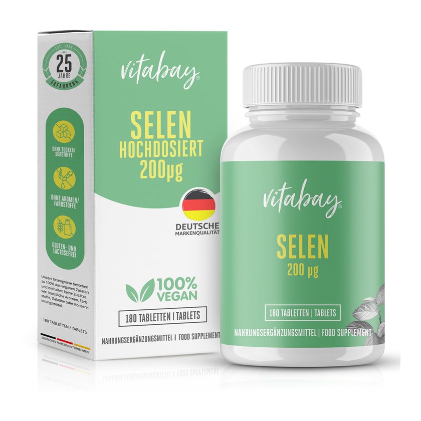 Selen 200 µg Hochdosiert+vegan Tabletten 180 St