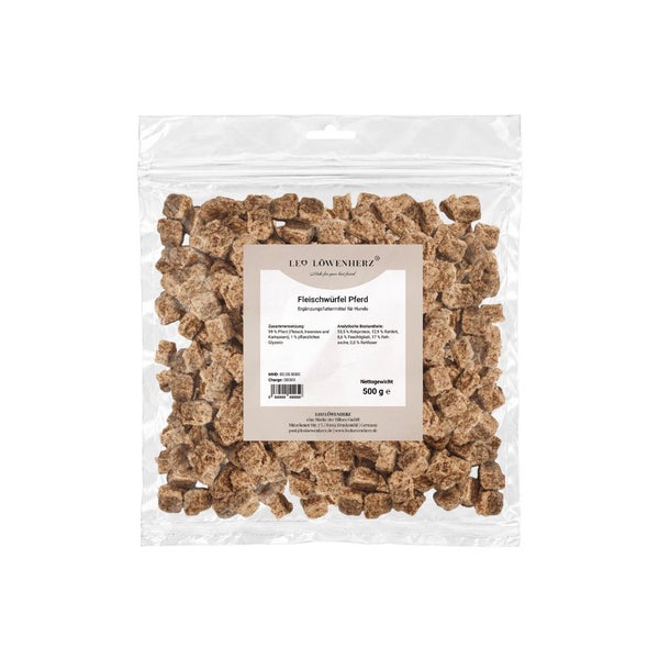LEO LÖWENHERZ Fleischwürfel Pferd  Hundebelohnungssnack 0.5 kg