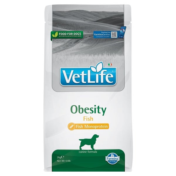 FARMINA VetLife Obesity Fish Futter für ausgewachsene Hunde 2 kg