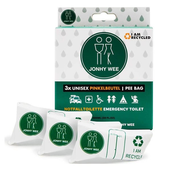 Jonhy Wee Unisex Pinkelbeutel Notfalltoilette 3 St
