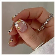 24 Stück Künstliche Nägel Kurz Press on Nails Acryl Blumen D 1 St
