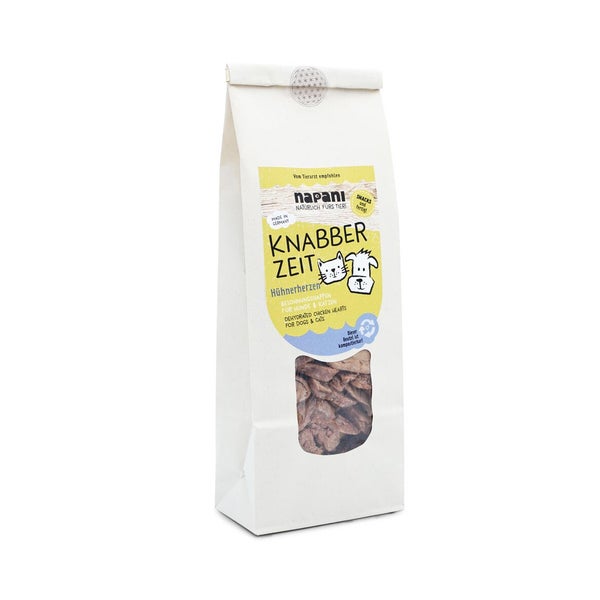 Knabber Zeit - Hühnerherzen gefriergetrocknet für Hunde &... 150 g
