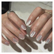 Press On Nails Gel Kurz Mandel Cat Eye Chrome Mirror 30 Stk 1 St