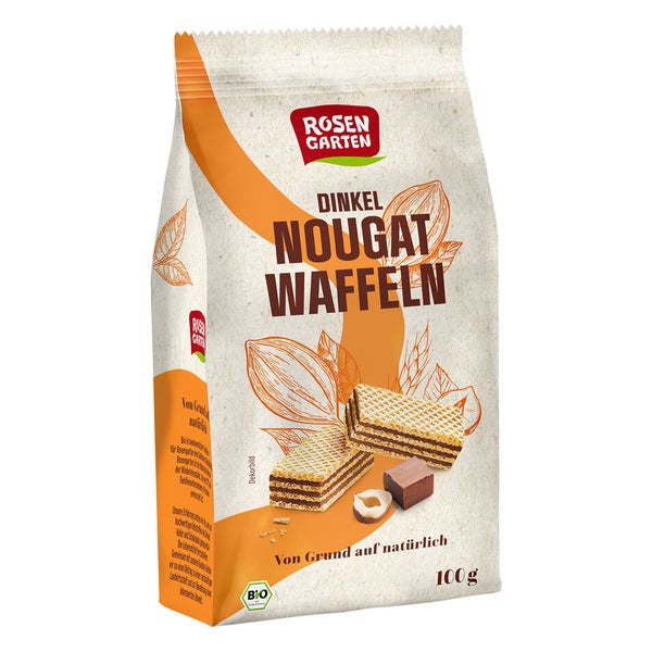 Rosengarten - Dinkel-Nougat-Waffeln 100 g