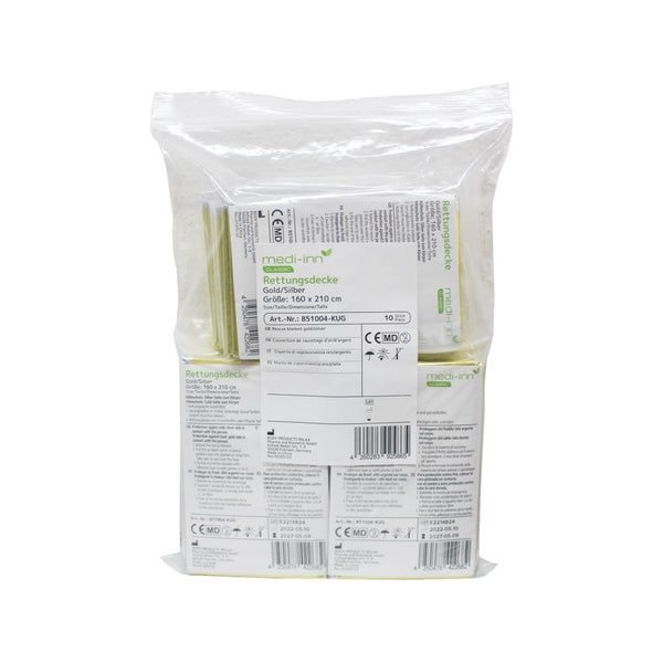 Medi-Inn Rettungsdecke Rettungsfolie gold | silber 160 x 210 cm 200 St