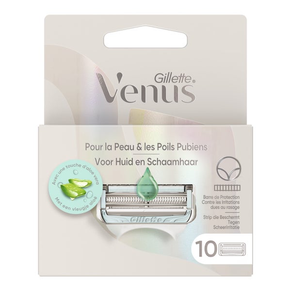 Gillette Venus Damenrasierer für den Intimbereich, 10 Ersatzklingen 1 St