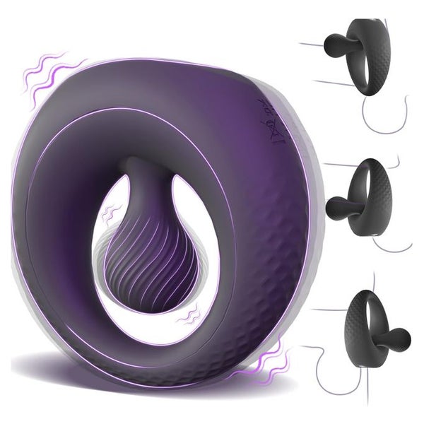 YAWNSHE Penisring Vibrator mit 360° Verstellbarem Perlen 1 St