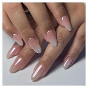 24 French Tip Press on Nails Mittel Full Cover Selbstklebend 1 St